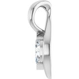 14K White Gold 1/8 CT Lab-Grown Diamond Freeform Pendant
