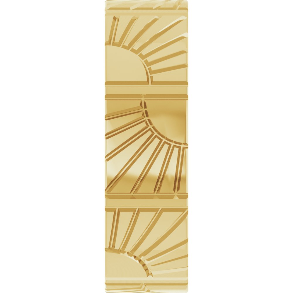 14K Yellow Gold 6 mm Art Deco Flat Band Size 10