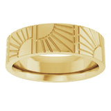 14K Yellow Gold 6 mm Art Deco Flat Band Size 10