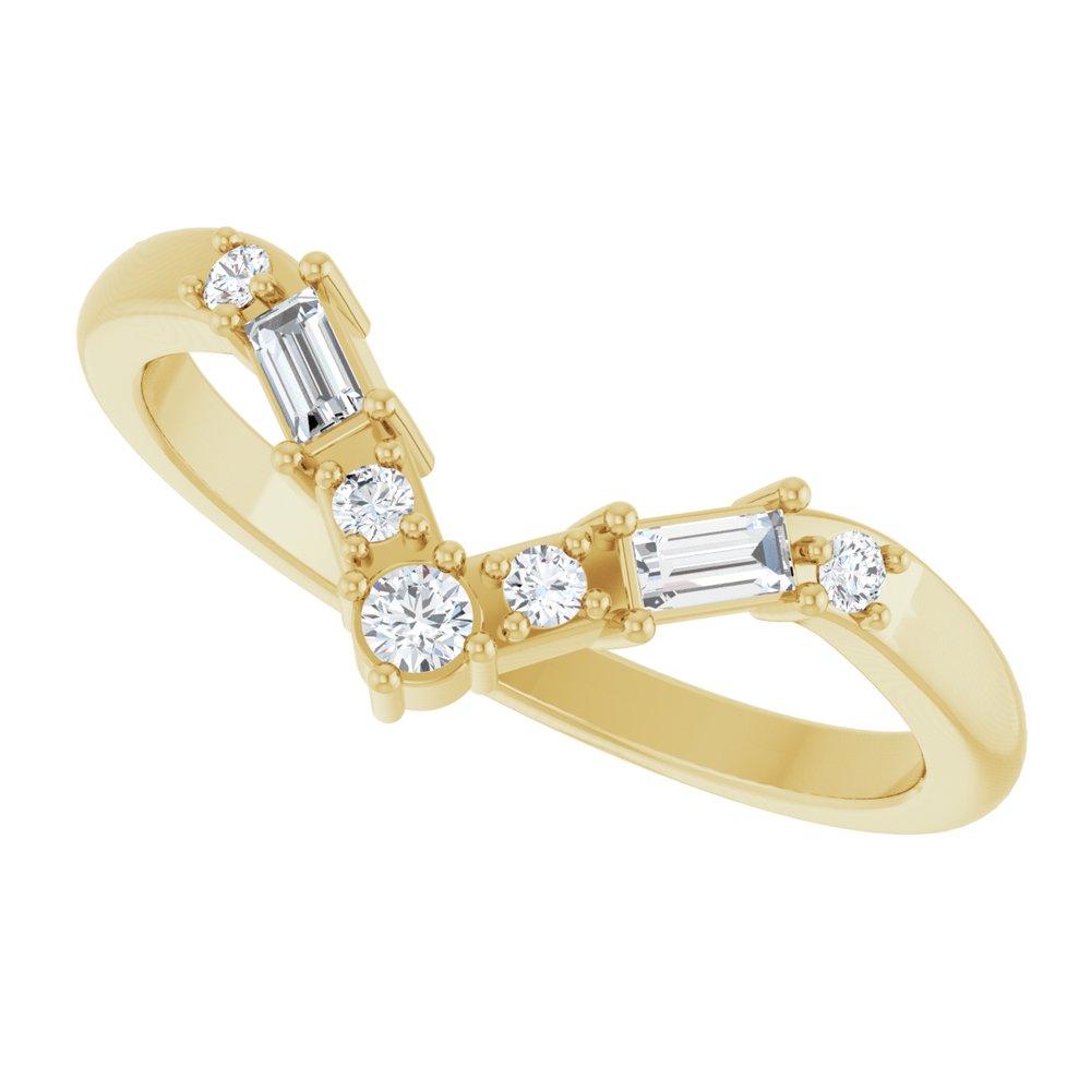 14K Yellow Gold 1/6 CTW Lab-Grown Diamond Contour Band