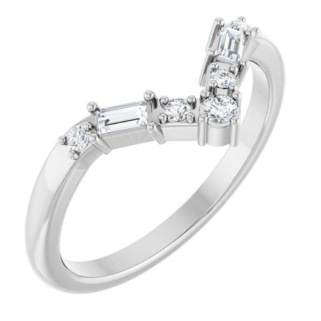 14K White Gold 1/6 CTW Lab-Grown Diamond Contour Band