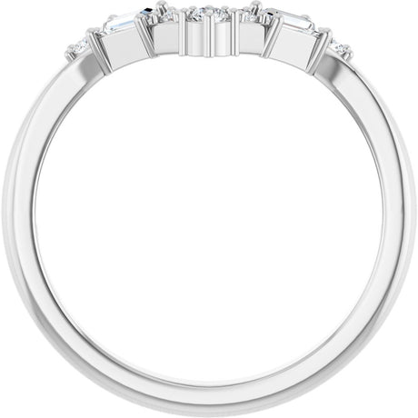 14K White Gold 1/6 CTW Natural Diamond Contour Band