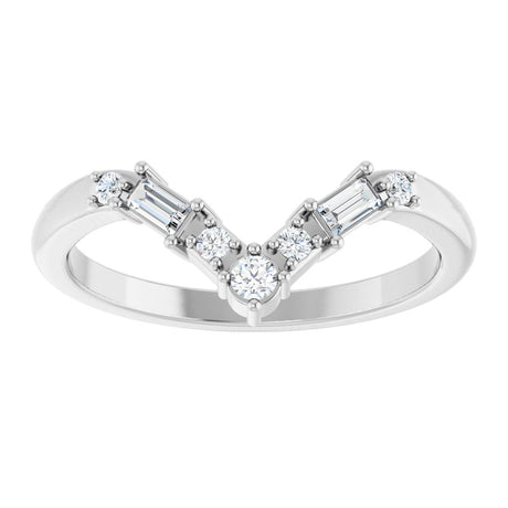 14K White Gold 1/6 CTW Lab-Grown Diamond Contour Band