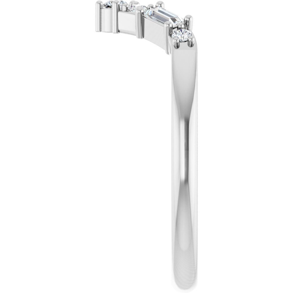 14K White Gold 1/6 CTW Lab-Grown Diamond Contour Band