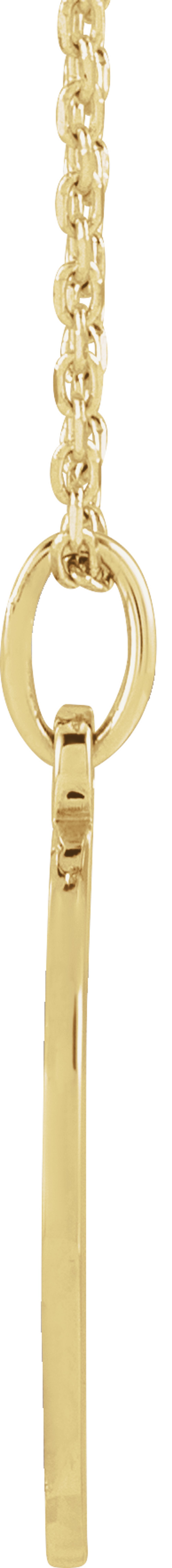 14K Yellow Gold Engravable Baseball/Softball 16-18" Necklace