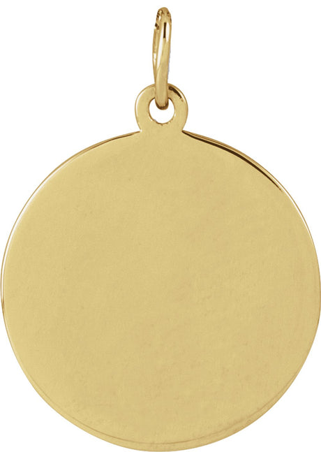 14K Yellow Gold Engravable Volleyball Pendant