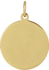14K Yellow Gold Engravable Basketball Pendant