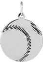 Sterling Silver Engravable Baseball/Softball Pendant