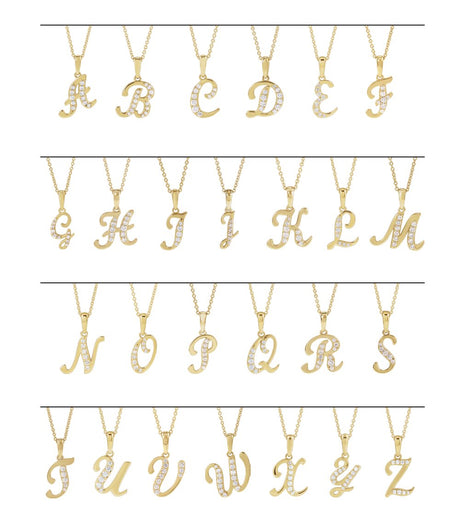 14K White 1/10 CTW Natural Diamond Initial N Pendant