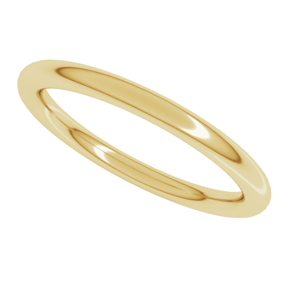 14K Yellow Gold 2 mm Heavyweight Comfort-Fit European-Style Band Size 10