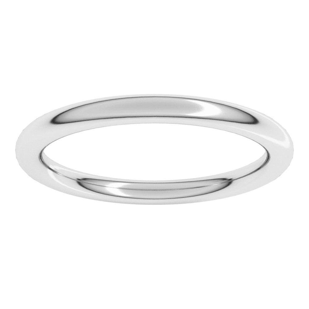 14K White Gold 2 mm Heavyweight Comfort-Fit European-Style Band Size 5