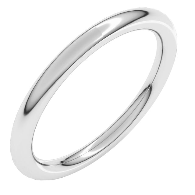 Platinum 2 mm Heavyweight Comfort-Fit European-Style Band Size 7