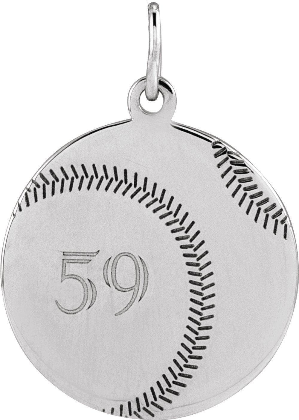 Sterling Silver Engravable Baseball/Softball Pendant