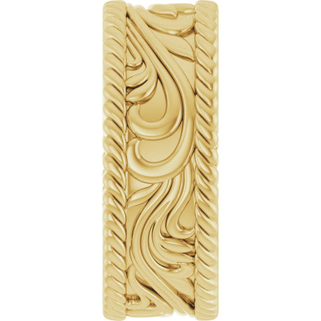14K Yellow Gold 7 mm Sculptural Band Size 7