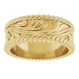 14K Yellow Gold 7 mm Sculptural Band Size 7