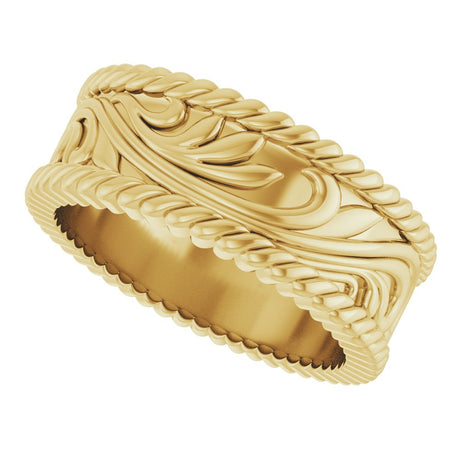 14K Yellow Gold 7 mm Sculptural Band Size 7
