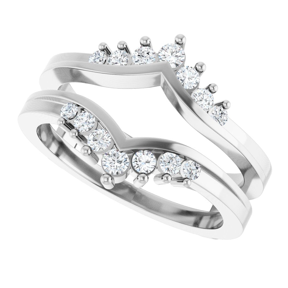 14K White Gold 1/4 CTW Natural Diamond Ring Guard