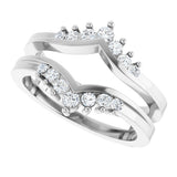 14K White Gold 1/4 CTW Natural Diamond Ring Guard