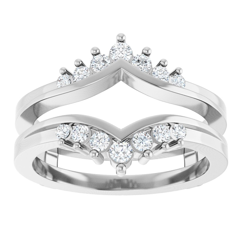14K White Gold 1/4 CTW Natural Diamond Ring Guard