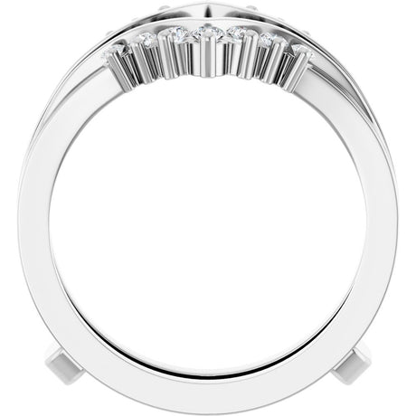 14K White Gold 1/4 CTW Natural Diamond Ring Guard