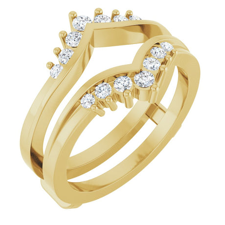 14K Yellow Gold 1/4 CTW Natural Diamond Ring Guard