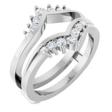 14K White Gold 1/4 CTW Natural Diamond Ring Guard