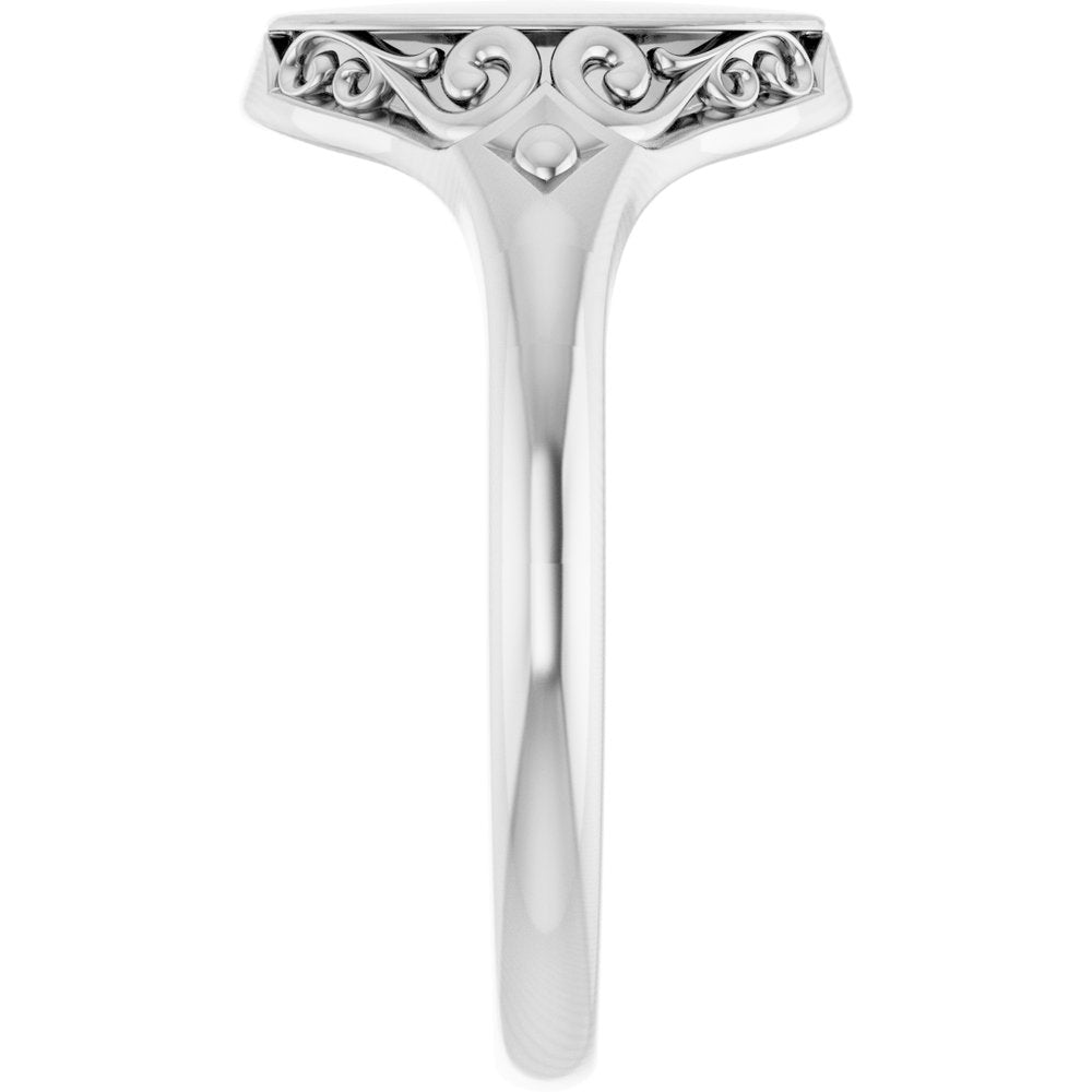 Sterling Silver Oval Signet Ring