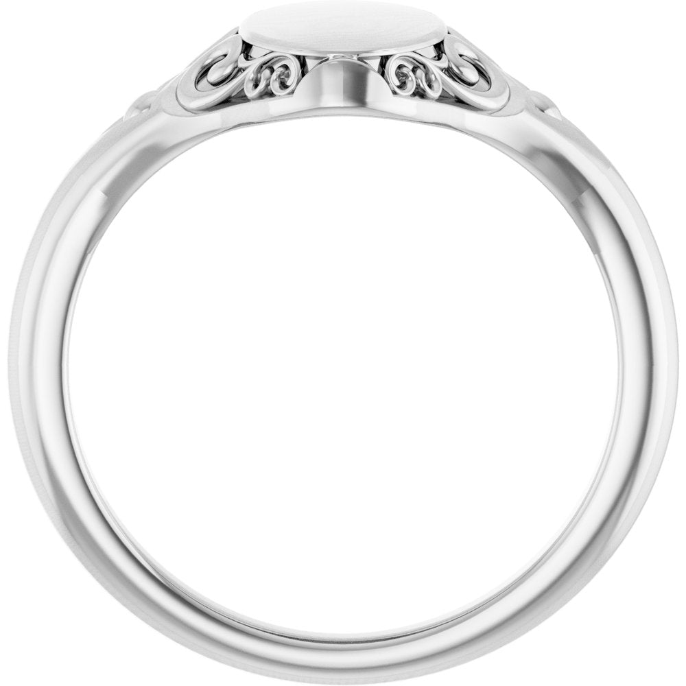 Sterling Silver Oval Signet Ring
