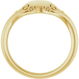 14K Yellow Gold Oval Signet Ring