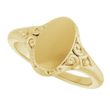 14K Yellow Gold Oval Signet Ring