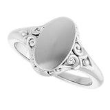 Sterling Silver Oval Signet Ring