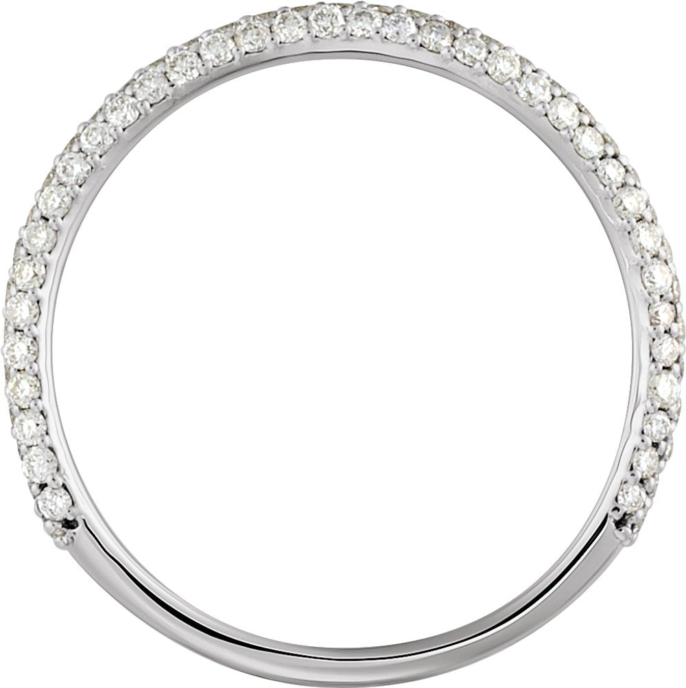 14K White 3/8 CTW Natural Diamond Band