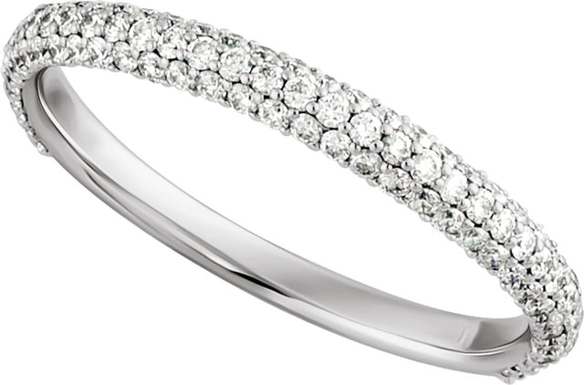 14K White 3/8 CTW Natural Diamond Band