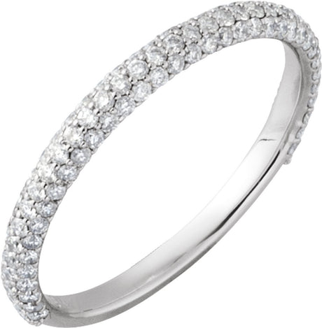 14K White 3/8 CTW Natural Diamond Band