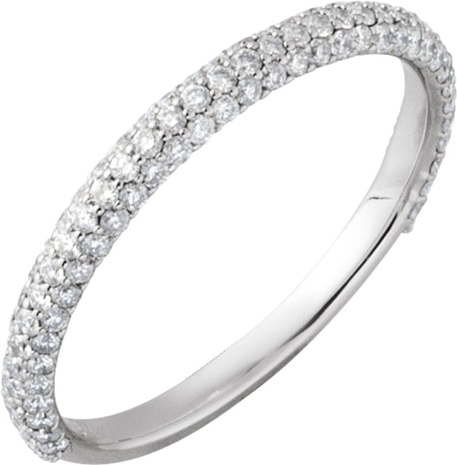 14K White Gold 3/8 CTW Natural Diamond Band