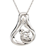 Sterling Silver 2 Child Mother's Embrace 18" Necklace