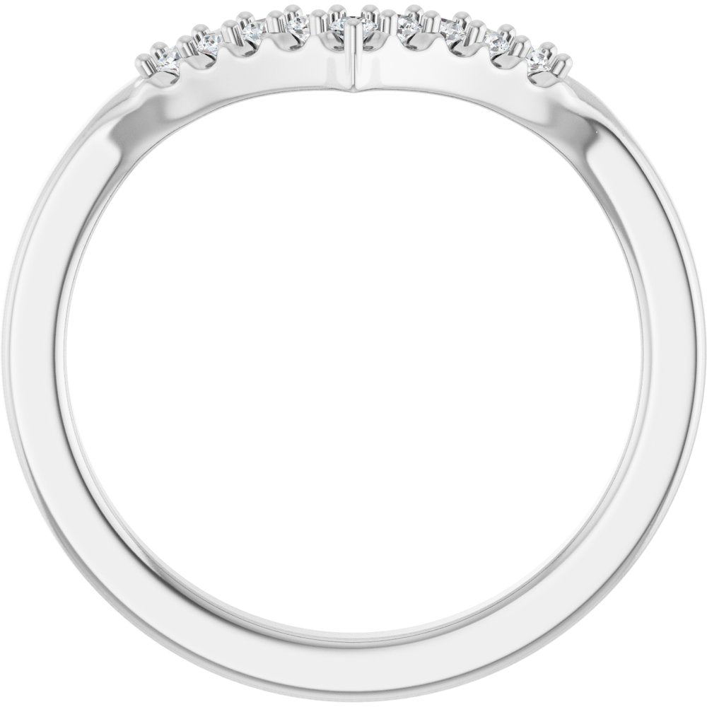 14K White Gold 1/8 CTW Lab-Grown Diamond Contour Band