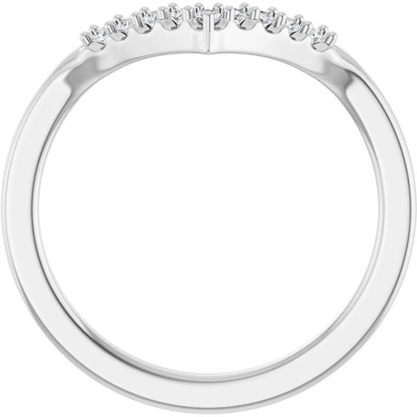 14K White Gold 1/8 CTW Lab-Grown Diamond Contour Band