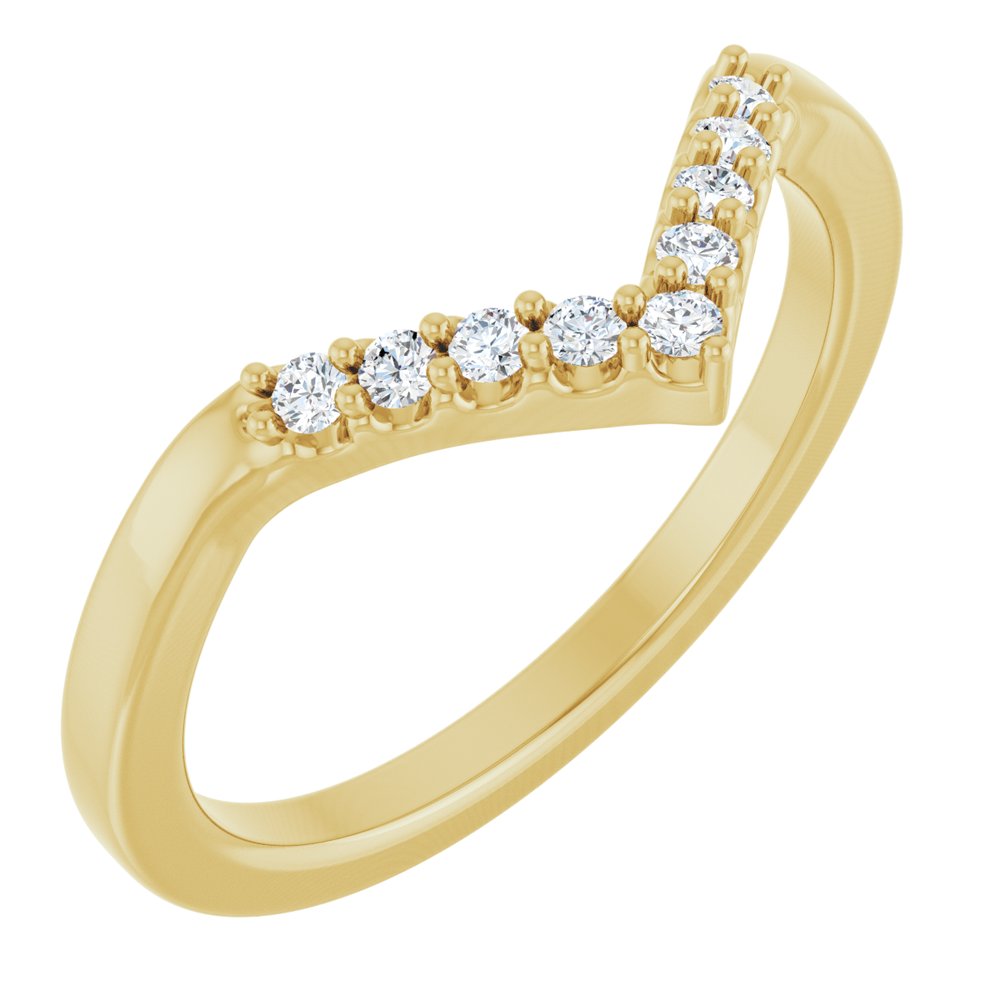 14K Yellow Gold 1/8 CTW Natural Diamond Contour Band