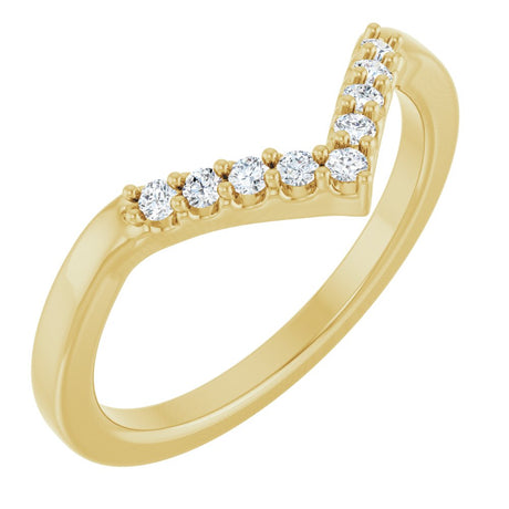 14K Yellow Gold 1/8 CTW Lab-Grown Diamond Contour Band