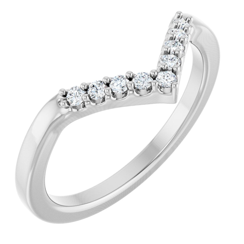 14K White Gold 1/8 CTW Lab-Grown Diamond Contour Band