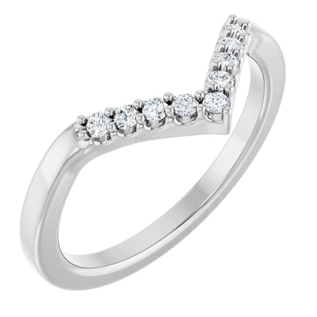 14K White Gold 1/8 CTW Lab-Grown Diamond Contour Band
