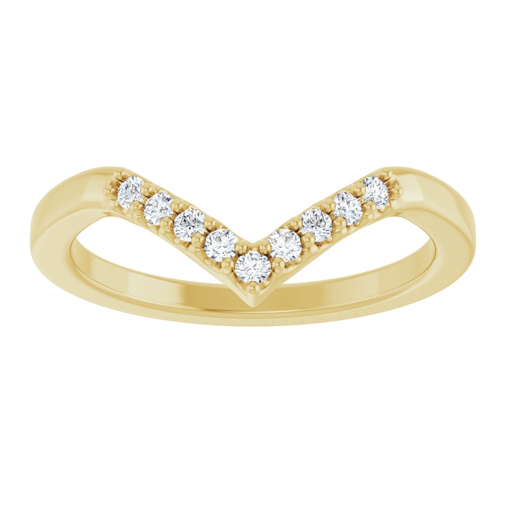 14K Yellow Gold 1/8 CTW Natural Diamond Contour Band