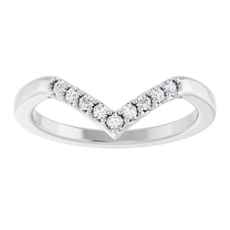 14K White Gold 1/8 CTW Lab-Grown Diamond Contour Band