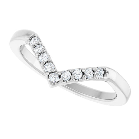 14K White Gold 1/8 CTW Lab-Grown Diamond Contour Band
