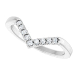 14K White Gold 1/8 CTW Lab-Grown Diamond Contour Band