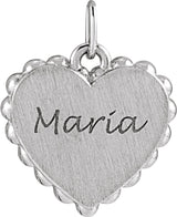 Sterling Silver Engravable Heart Charm/Pendant