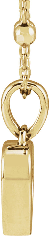 14K Yellow Gold Natural Black Onyx Cabochon Heart Pendant