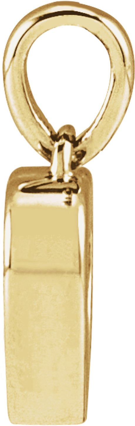 14K Yellow Gold Natural Mozambique Garnet Cabochon Heart Pendant
