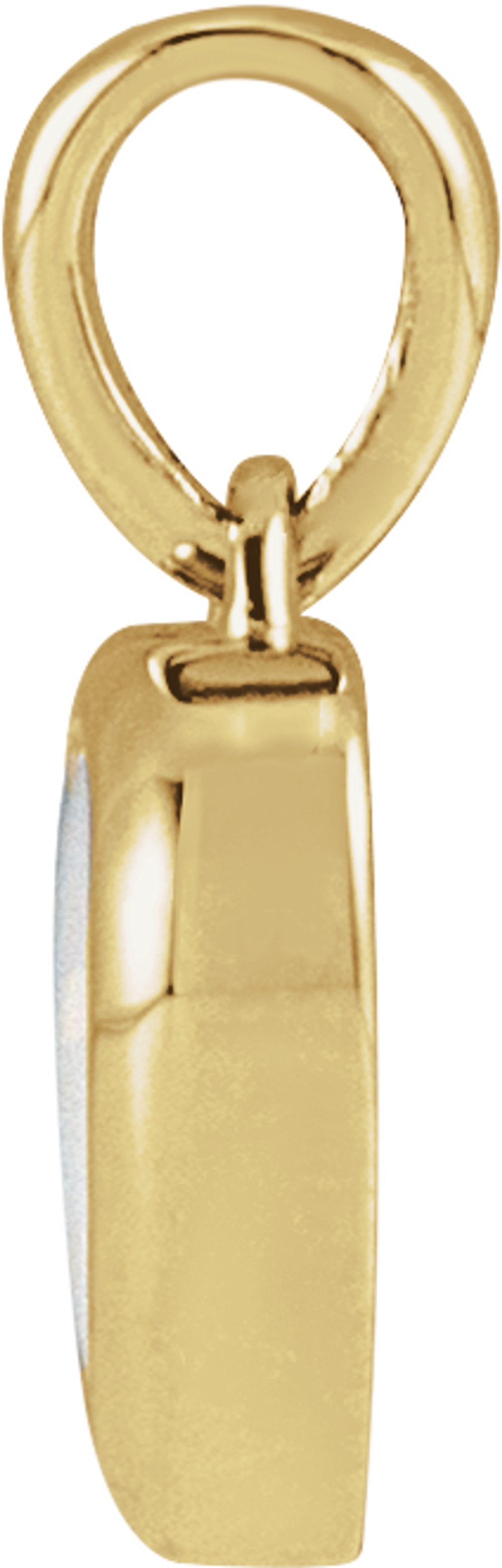 14K Yellow Gold Natural White Opal Cabochon Heart Pendant